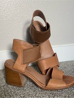 Leather Block Heel Sandals